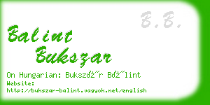 balint bukszar business card